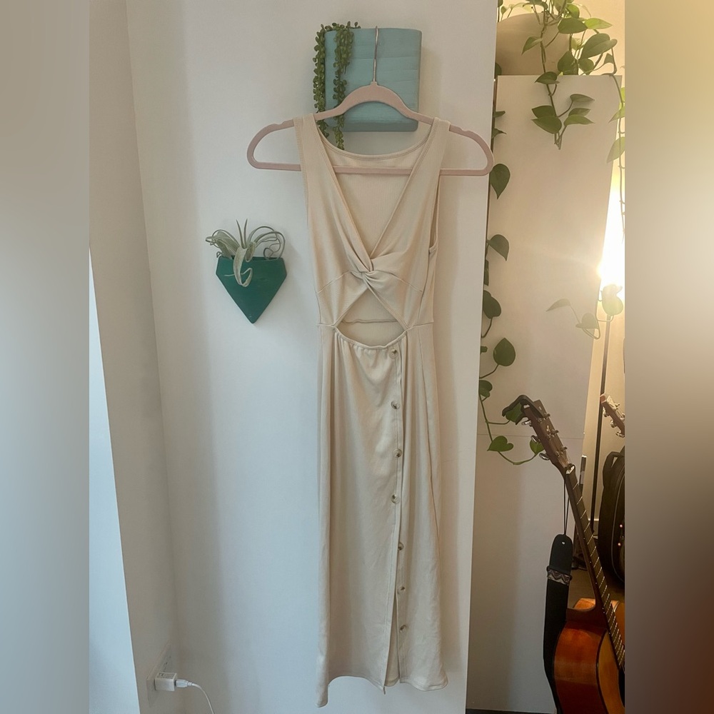 Cream Cut-Out Dress